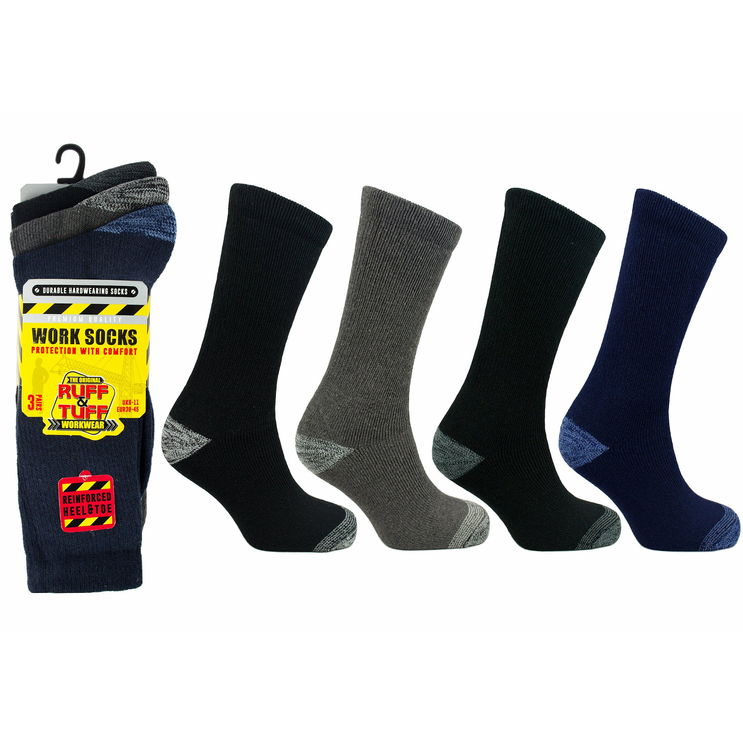 Ruff-Tuff-2624-Work-Sock-3Pk-Assorted