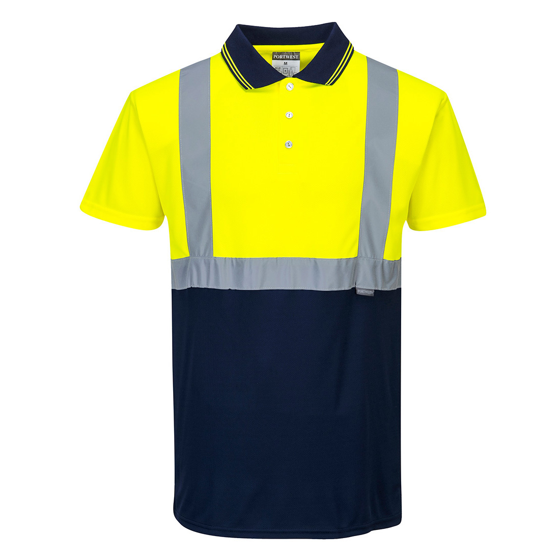 S479-Hi-Vis-Polo-Shirt-Fluro-Yellow-Navy